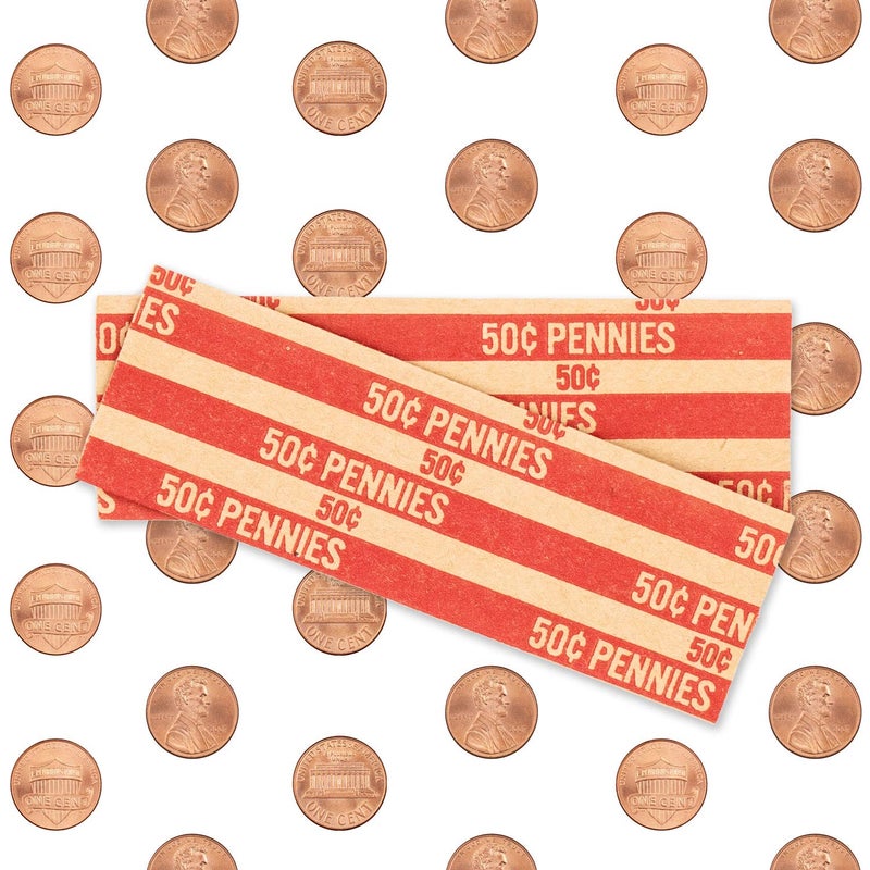 CAROUSELCHECKS Penny Coin Wrappers, 100 Flat Striped Coin Wrappers - Image 4